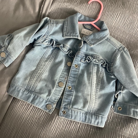Never worn childrens place jean jacket for girls size 6-9 months - Picture 1 of 3